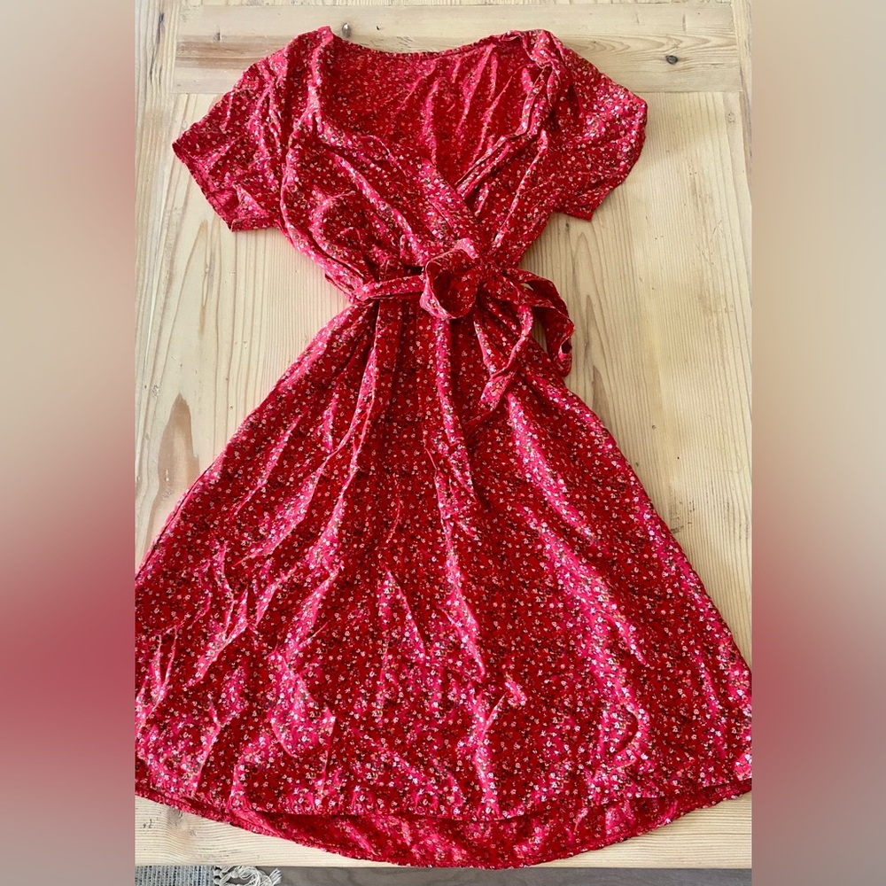 Parisian floral wrap dress